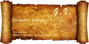 Gresko Veron névjegykártya
